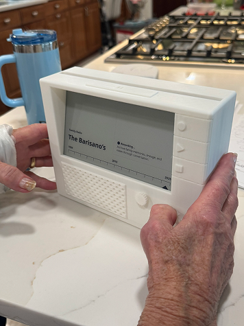 Family device in kitchen